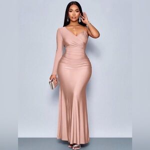 SHEIN Long Sleeve Blush Dress